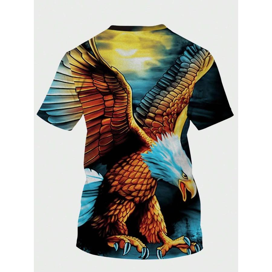 Men's T Shirts Vintage Animal Eagle 3d Printed Casual Short Sleeve Tee Shirt Fashion Outfits Streetwear O Neck Oversized Tops