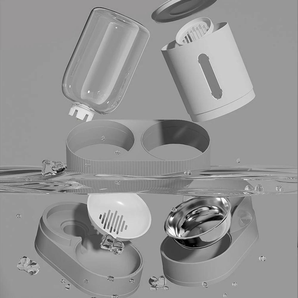 Automatic Pet Feeder and Waterer 2 in 1, Large Capacity Dry Wet Food Separate Dispenser with Timer, Smart Cat Bowl