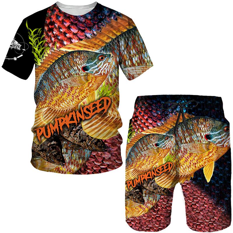 Neueste Tier Angeln 3D Gedruckt T-shirt/Anzug Harajuku Männer Frauen Camo Jagd Camping Kleidung Hip Hop Streetwear T-shirts und Shorts Set