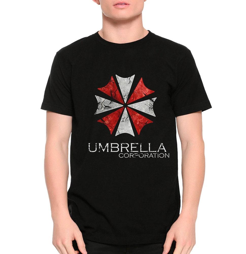 T-shirt Logo Entreprise Umbrella Resident Evil Hommes et Femmes Rétro Impression Craquelée Unisexe Fan de Jeu Streetwear