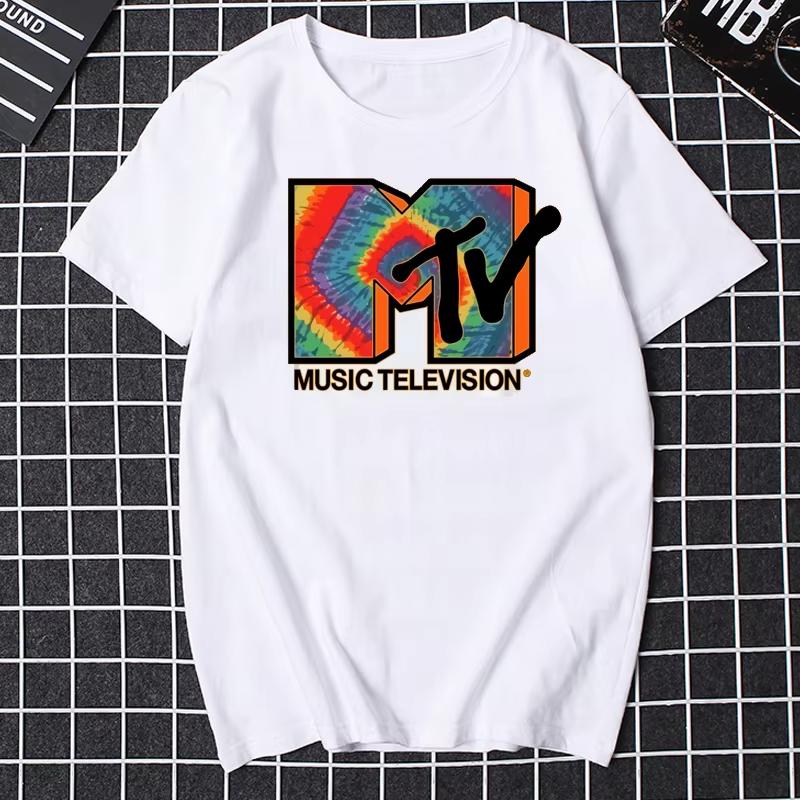 Tricou Retro Bărbați Femei Vintage Rock Hip Hop Tv Vară Mtv Music Television Grafic Top Streetwear Supradimensionat Larg Casual
