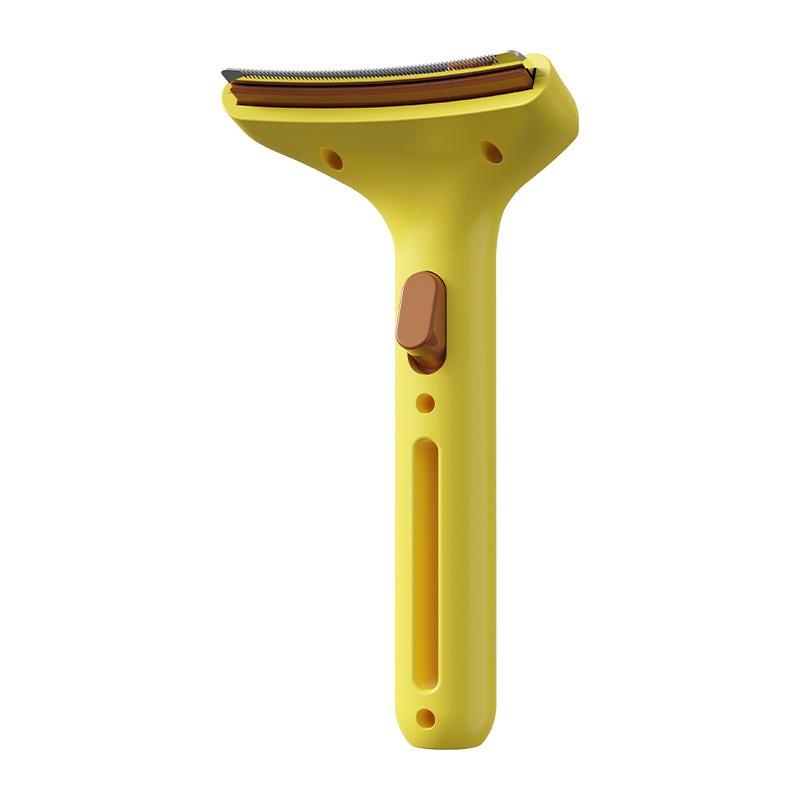 

Pet Hair Thinning Wonder Tool, Floating Hair Removal Arc-shaped Blade, Cat Knot Opening Comb, One-click Hair Pushing and Trimming Knife, Anti-tangling жёлтый
