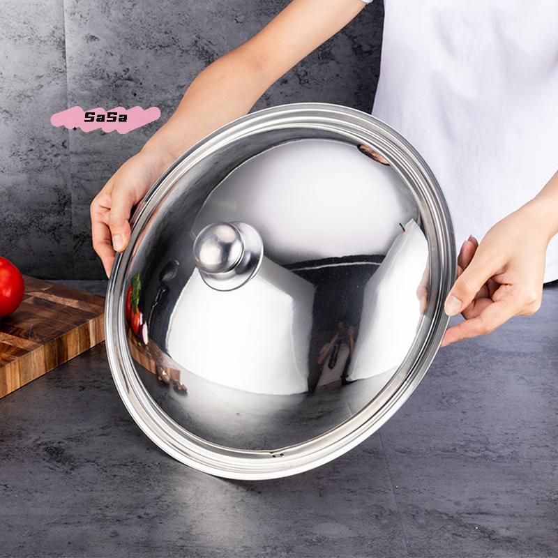 1PC Universal Stainless Steel Round Pot Lid Smooth Edge 10-32cm Frying Pan Cover Dishwasher Safe for Skillet Wok Pot