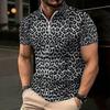 Women Short Sleeve Polo Shirt Blue Black White Ocean Camouflage Print Half Zip Lapel Top