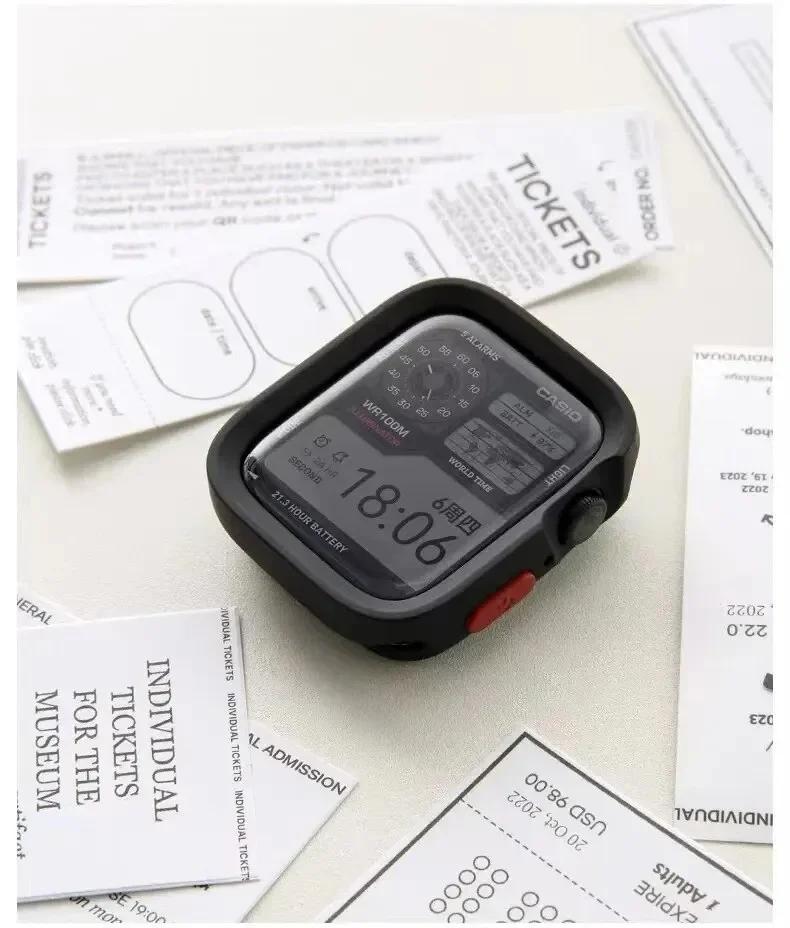 Candy Silicone Case+Strap For Apple Watch Series 9 8 7 45mm 41mm Band SE 6 5 4 44mm 40mm Nylon Correa Strap Iwatch Ultra 2 49mm