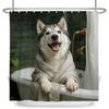 Cute Animals Pets Bathroom Shower Curtains Cat Dog Panda Giraffe Bathroom Decor Waterproof Curtain With Hooks Polyester Curtain