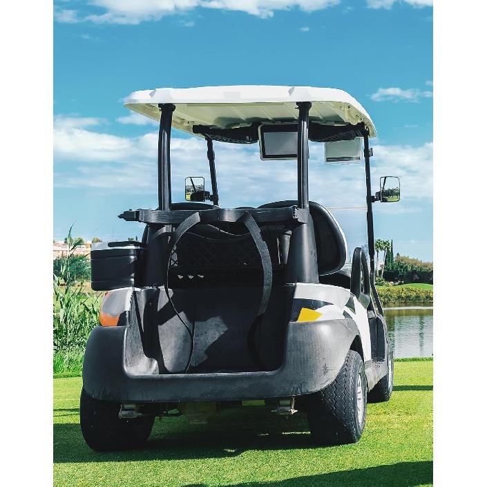 KEMIMOTO No Drilling Golf Cart Side Mirrors, Universal Rear View Mirror for 0.75"-1.25" Square Rail, Folding Design Compatible with EZGO, Club Car,