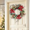 40CM Red Wreath Christmas Wreath For Fornt Door Gold Red Flowers Wreath Door Window Hanging Outdoor Indoor Christmas Decoration