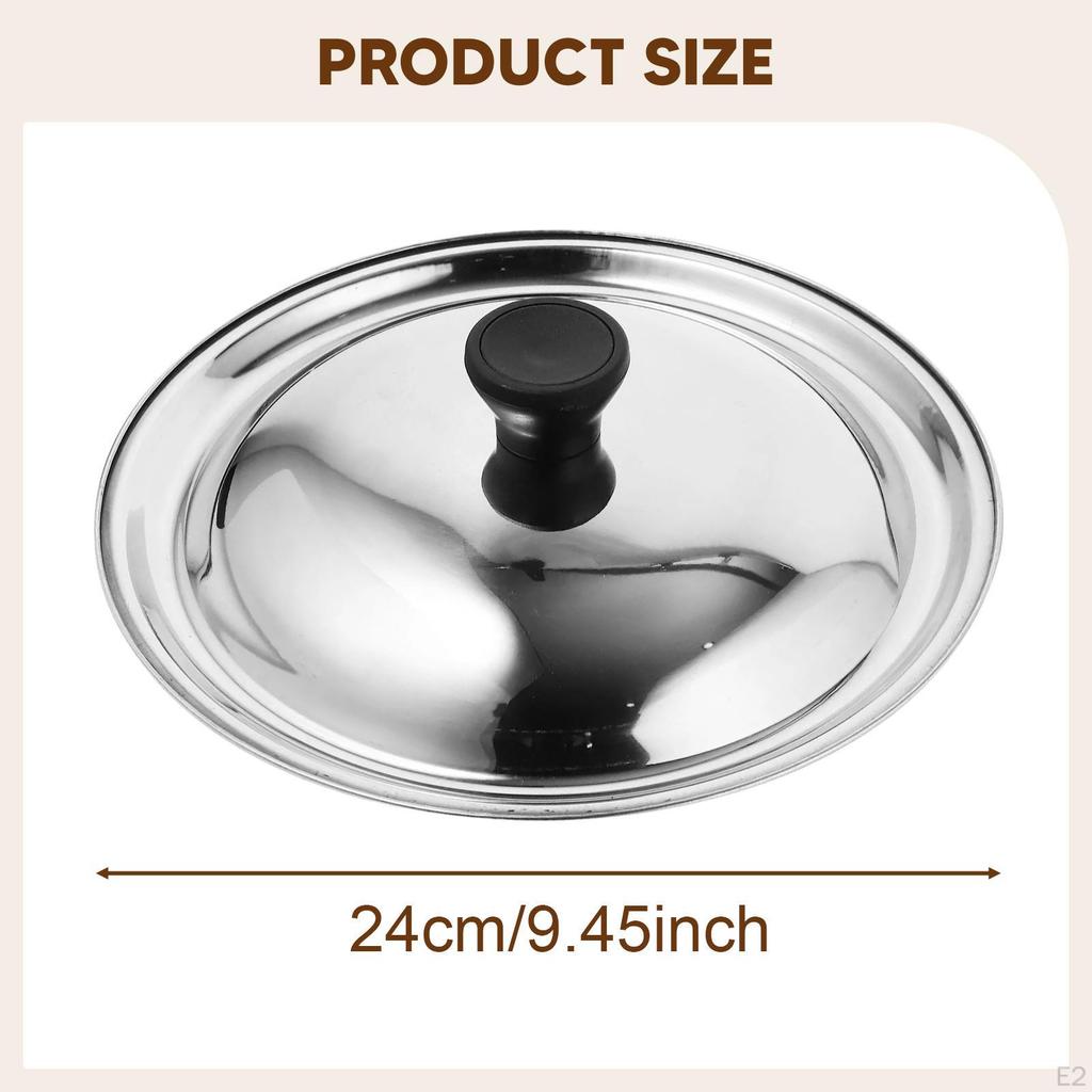 Heat Resistant Round Lid for Stainless Steel Skillet, Universal Cooking Cover with Knob