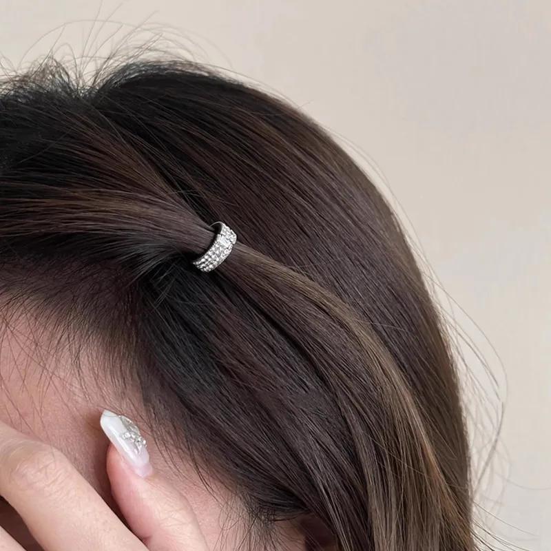 6pcs Hair Jewelry Metal Round Rhinestone Mini Hair Clip for Women Hair Accessories