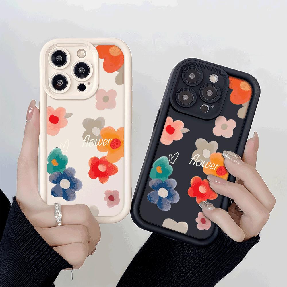 Colorful Watercolor Flower Pattern Shockproof Phone Case for Xiaomi Redmi Note 14 13 12 11 10 9 8 7 Pro Anti-Slip Soft TPU Cover