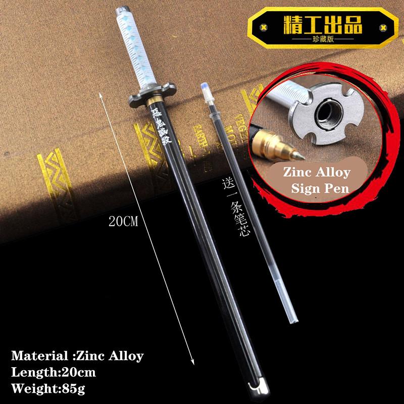 Anime Kimetsu No Yaiba Sword Model Gel Pen 0.5Mm Black Refill Cosplay Prop Kid Student Writing Pens Gift