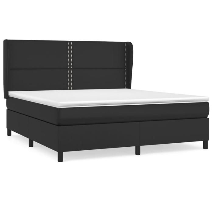 VidaXL Divan Bed with Mattress Black 180x200 Cm Faux Leather - Model 3128985