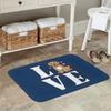 1PC LOVE Dog Pattern Door Mats Kitchen Rugs Non-Slip Pop Design Living Room Rugs Bath Mat Carpet for Home Sink Laundry Decor