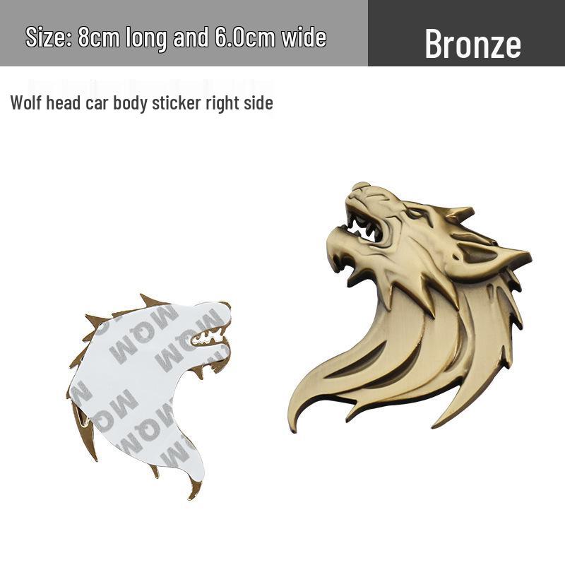 Wolfskopf Metall-Emblem Autoaufkleber - Kratzschutz & Logo-Modifikation.