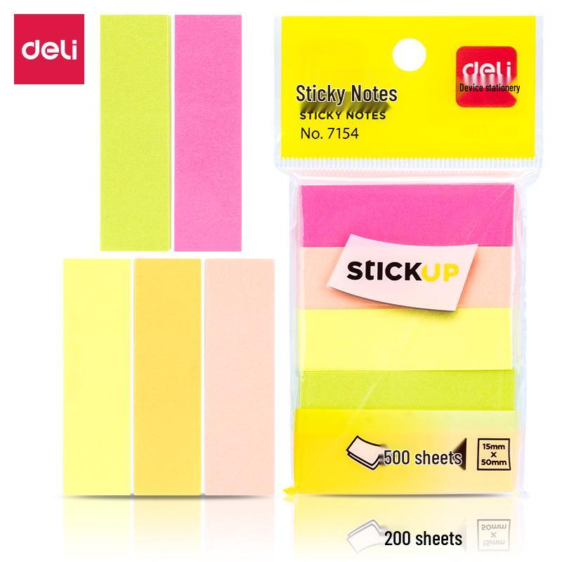 

Цветные клейкие полоски для заметок Deli 7154 для выделения и маркировки
