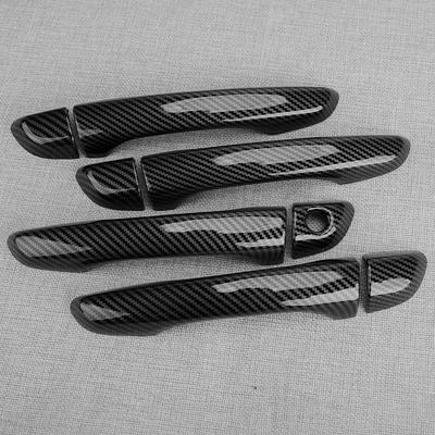 1 Set Car Carbon Fiber Style ABS Exterior Door Handle Cover Trim Fit for Hyundai Elantra 2017-