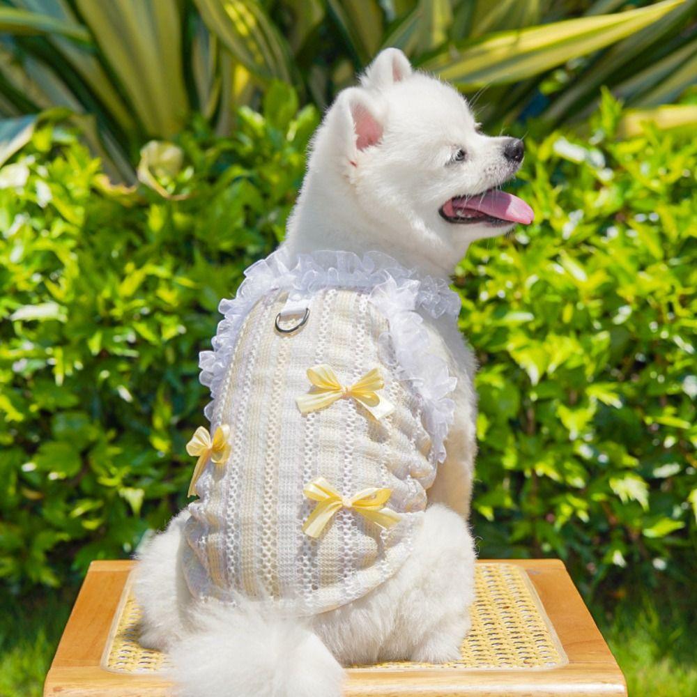 Elegant Pet Vest Shirt Hollow Dog Clothes Comfortable Cat Dress  Autumn