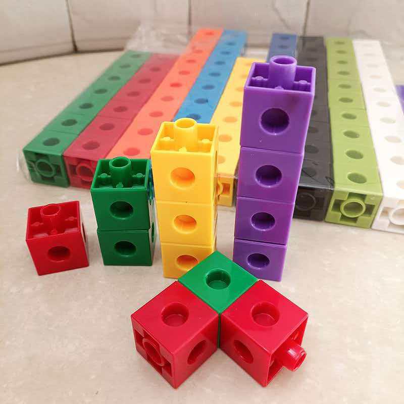 100Pcs Set Linking Cubes Math Manipulatives Kids Learning Counting Blocks Montessori Educational Brain Development Toys