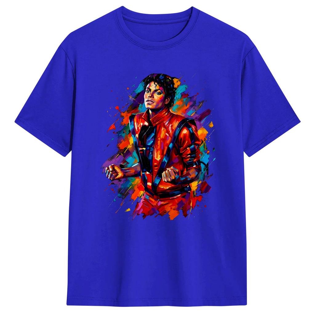 MMichael JJackson Thriller Vintage MJ Cotton T Shirt For Unisex Summer Vintage TShirts Harajuku Tee Shirt Big Size Pattern Tops