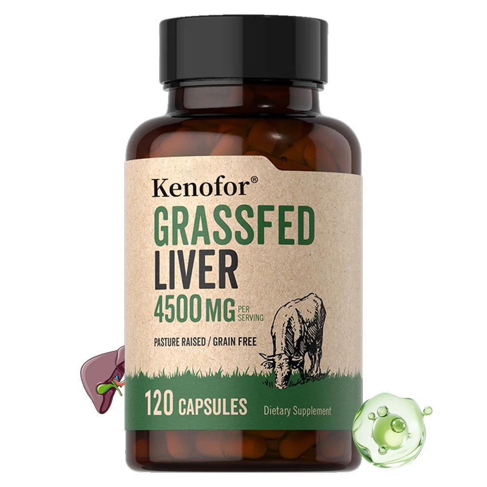 Fegato da Animali Allevati al Pascolo 4500 mg Integratore Alimentare, 120 Capsule per Flacone