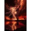 Naturkatastrophe Apokalyptischer Sturm Poster Blitze über dem Ozean Drucke Leinwandbild Wandkunst Bilder Heim Wohnzimmer Dekor
