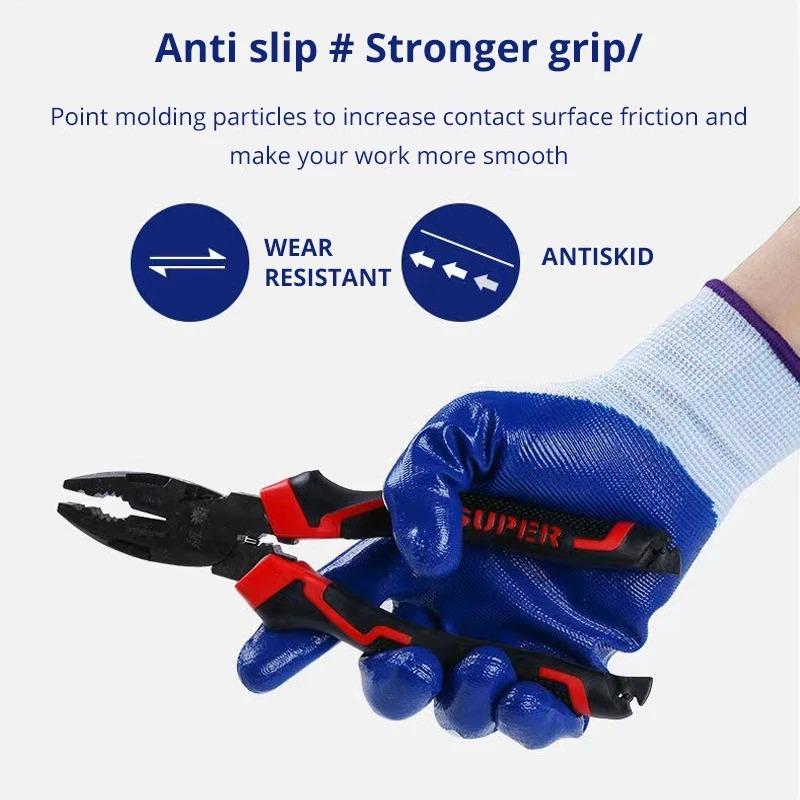 Work Gloves Production Thin Latex Anti Slip and Wear Resistant Work Gloves Breathable Wear Resistant Anti Slip and Oil Resistant