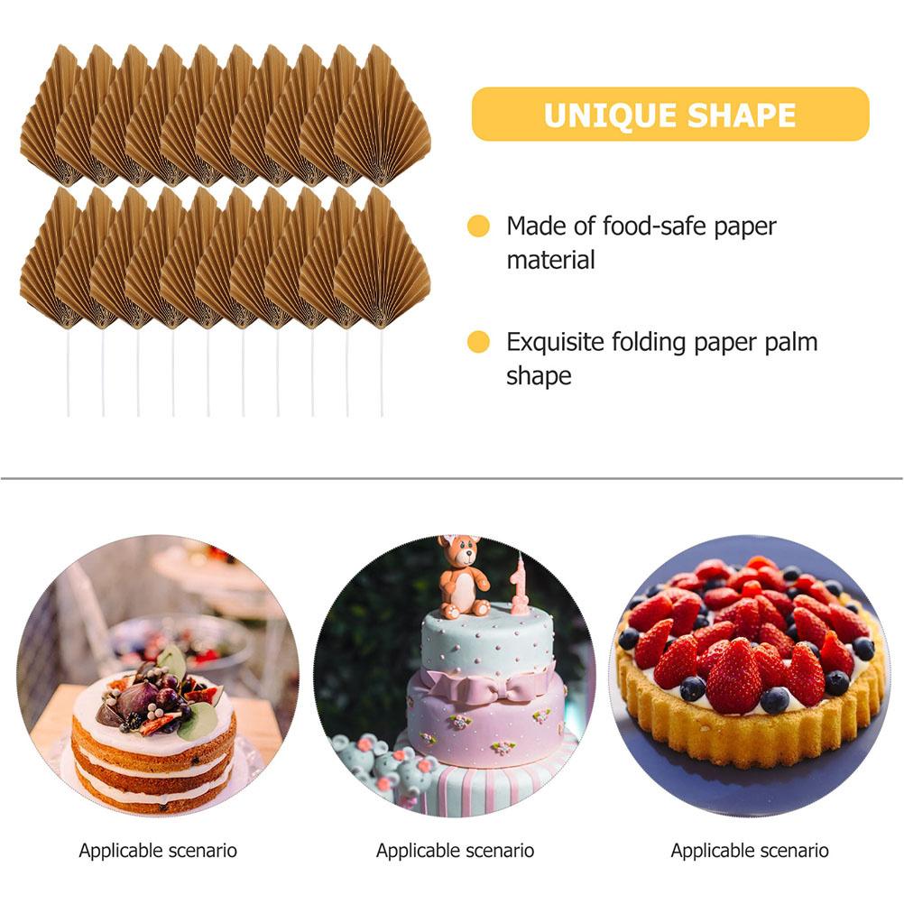 16Pcs Birthday Cake Decor for Girls Women Anniversary Festival Party Dessert Ornament Palm Leaves Cupcake Decoration Picks
