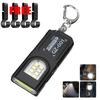 Multifunctional LED Flashlight Keychain Rechargeable Mini Torch with COB Work Light Keyring Torch Camping Walking Pocket Lamp