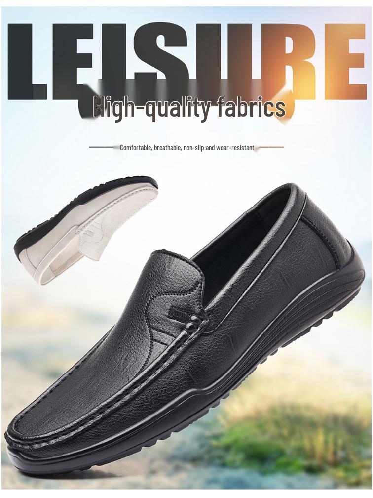 Men's Casual Leather Moccasins - 2025 Autumn, Breathable, Soft Sole, Slip-On Driving Shoes