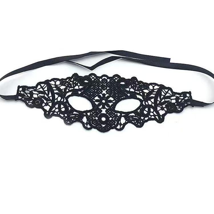 Adult Masquerade Irregular Black Lace Half Face Mask with Musical Note Design