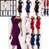 Elegant 2023 Autumn Fashion Women's V Neck Off Shoulder Short Sleeve A Line Dress