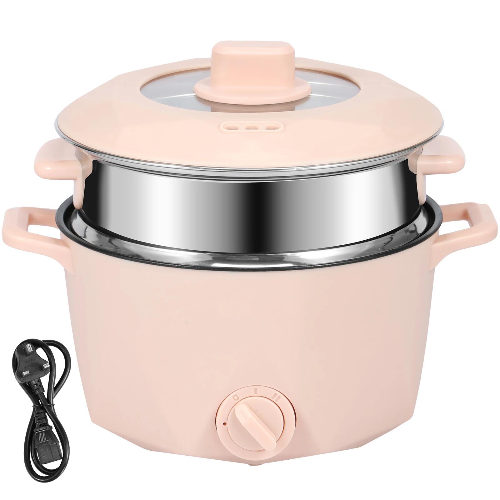 

Электрическая кастрюля с пароваркой из нержавеющей стали 2 л Портативная электрическая плита 2 режима Быстрая кастрюля для лапши Электрическая кастрюля с антипригарным покрытием