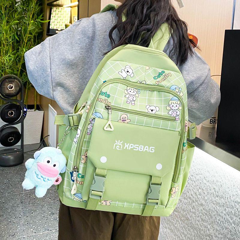 

4 шт./компл. Рюкзак с цветным принтом, сумка через плечо и маленький кошелек, студенческий рюкзак для младших и средних школьников