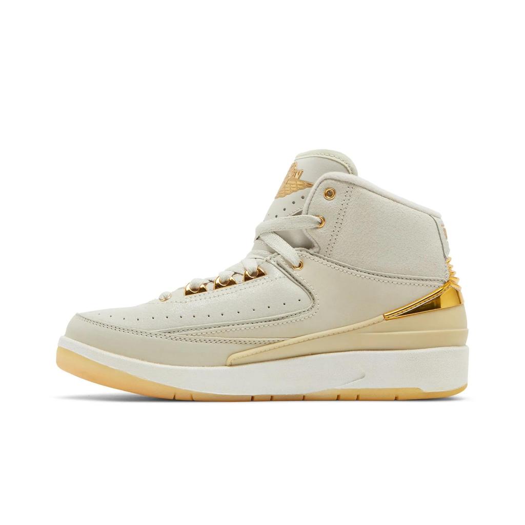 Air Jordan 2 Retro BG 'Quai 54' (Unisex) Light Bone / Metallic Gold-White Kids' Basketball Shoes 866034 001