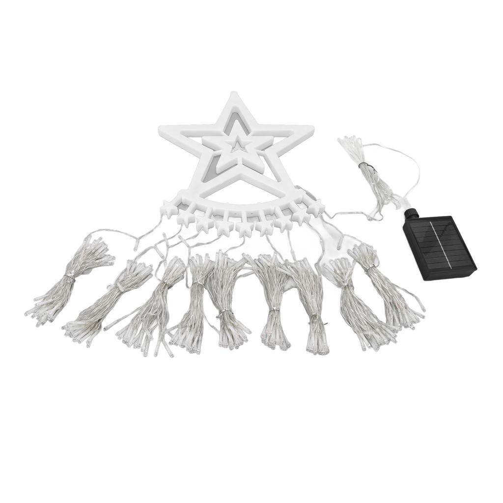 Christmas Tree Waterfall Lights Solar 350LED 8 Modes Waterproof Waterfall String Lights With Remote