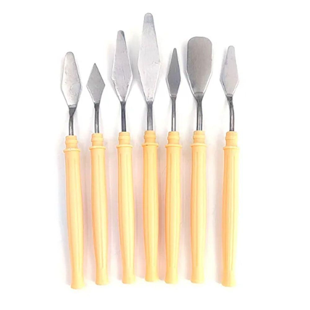 

7 шт. скребок для торта пластиковый с деревянной ручкой художественный скребок для масляной живописи новый мини-лопаточка для масла