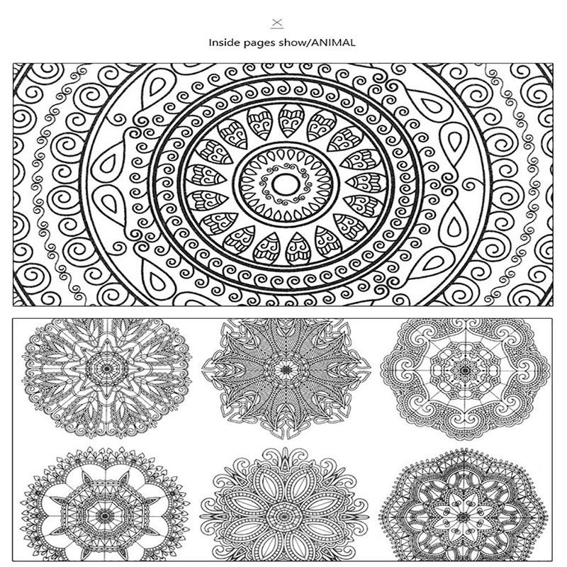 1Pcs 24 Pages Mandalas Flower Coloring Book For Children Adult Graffiti Drawing