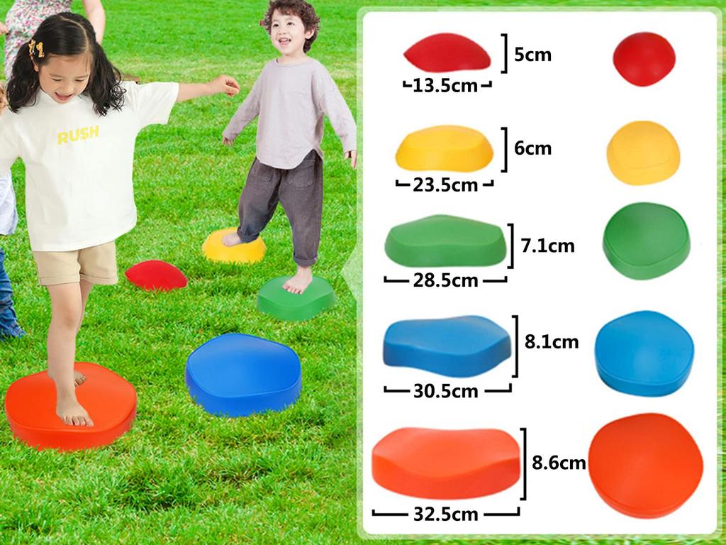 YYCMEW Balance Balance For Core Set of Balance Balance Playground Load Capacity 100kg Stones, Beam, Indoor, Kids, Training, 5, Stones, Board,