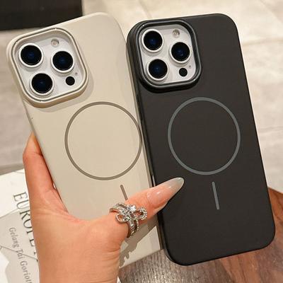 Ultrathin Simple For Magsafe Phone Cases For Iphone 16 15 14 13 12 11 Pro Max 16 Plus Matte Wireless Charging Hard PC Cover Case