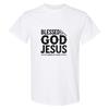 Easter Christian T Shirt Vintage Blessed by God Saved by Jesus Cross Faith Tee