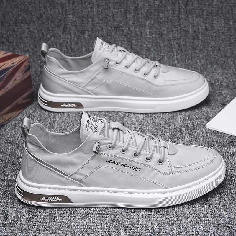 

Весна 2025 Мужские Модные Повседневные Холщовые Кеды для Скейтбординга - Универсальные и Дышащие Size 44 серый