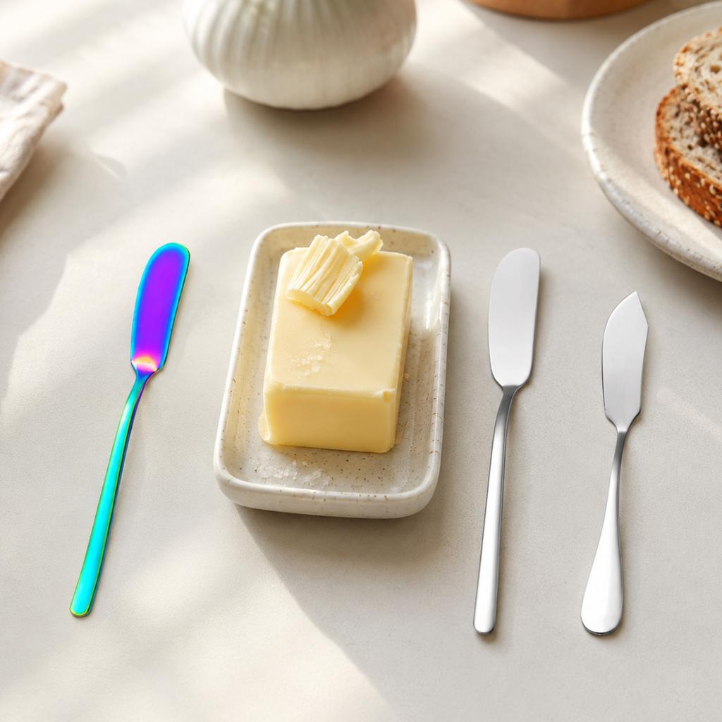 Stainless Steel Baking Spatula Butter Knife with Ergonomic Handle for Spreading and Scraping in Kitchen and Baking Tasks