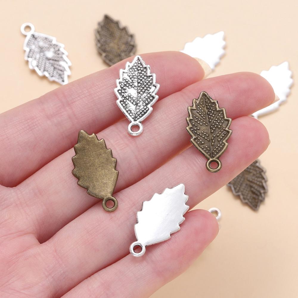 20pcs/lot 22*12.5mm Fashion Antique Tree Leaf Shape Charms Pendant Bracelets Necklace Jewelry Making Findings Accessories