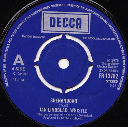 

7inch Record JAN LINDBLAD - Shenandoah FR13782 Decca 1978 UK Pop Used