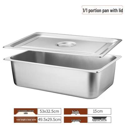 ONYLM 304 Stainless Steel Rectangular Deep Serving Pan with Lid