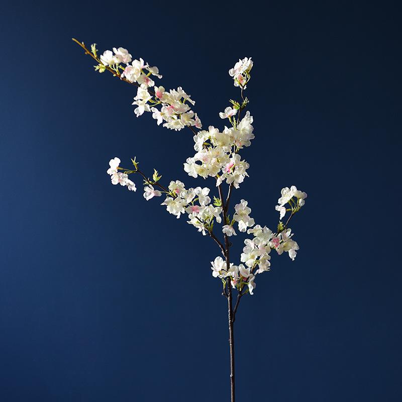 109cm Kunstige Kirsebærblomst Silke Blomster Falsk Lang Gren Sakura Plomme Bukett for Bryllupsfest Hjem Rom Vase Dekorasjon