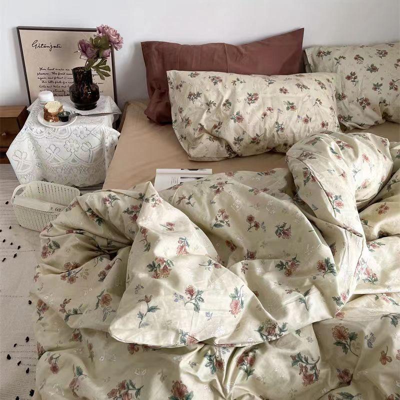 Modern Minimalist Solid Color Bedding Set Single Person Duvet Cover in Student Dormitory Four Seasons General Large Size Double Bedsheets Home Textile