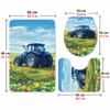 Tractor (5) Flannel Toilet 3 Piece Set Soft Bathroom Toilet Seat Cover Non-Slip Bath Rug Home Bathroom Decor