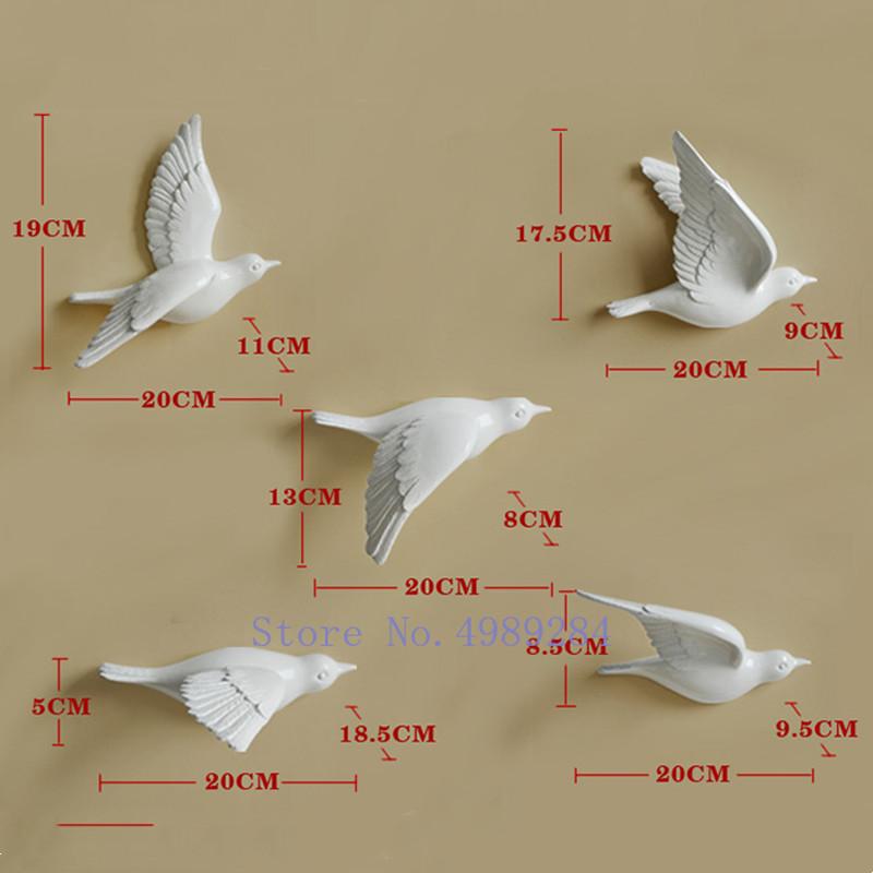 Creative Resin Little bird Wall decoration 3D Home decor wall hangings Decorative accessories Modern crafts Background wall